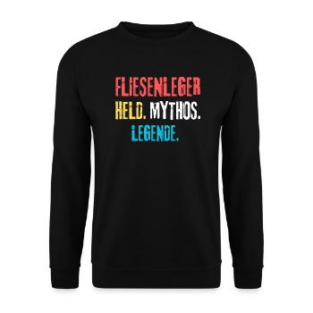 fliesenleger Handwerker - Unisex Pullover - Schwarz - Vorne - Alina (178cm) & Michal (187cm)