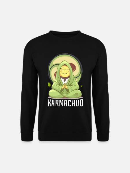 Avocado Karmacado Vegan Meditation Namaste - Unisex Sweatshirt - black
