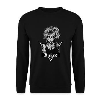 Inked Girl Tattoo - Unisex Sweatshirt - black - Front - Alina (178cm) & Michal (187cm)