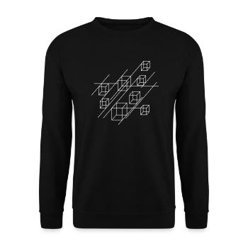 Carrés géométriques - Sweat-shirt Unisexe - noir - Devant - Alina (178cm) & Michal (187cm)