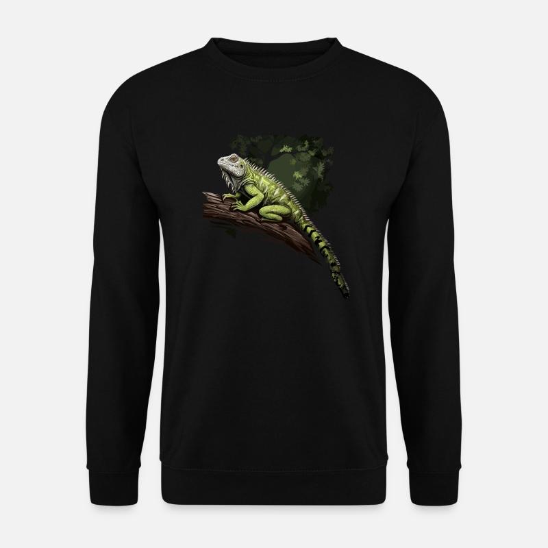 Iguana gren krybdyr grøn leguan - Unisex sweater - sort