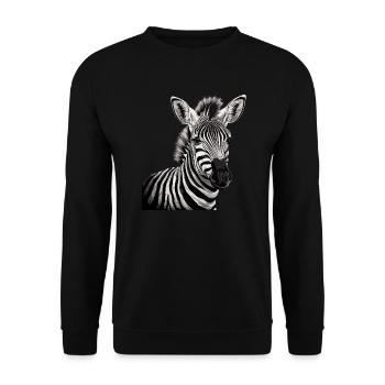 Zebra Afrika Tier - Unisex Pullover - Schwarz - Vorne - Alina (178cm) & Michal (187cm)
