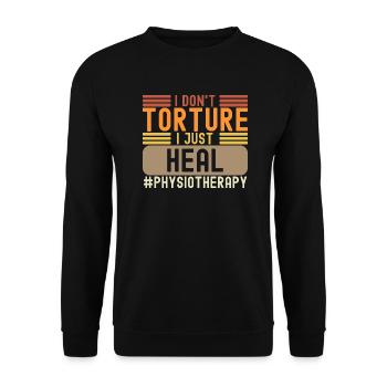 Physiothérapie Physiothérapeute PT Massage Rehab - Sweat-shirt Unisexe - noir - Devant - Alina (178cm) & Michal (187cm)