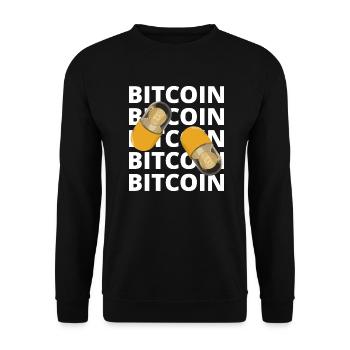 Bitcoin BTC Crypto Blockchain Coin d’échange de pièces - Sweat-shirt Unisexe - noir - Devant - Alina (178cm) & Michal (187cm)