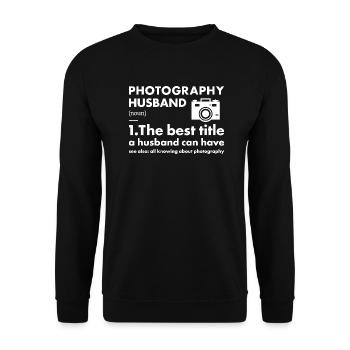 Photographer Husband Definition Photography - Unisex Sweatshirt - black - Front - Alina (178cm) & Michal (187cm)