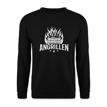 Angrillen Grillen Grill - Unisex Pullover - Schwarz - Vorne - Alina (178cm) & Michal (187cm)