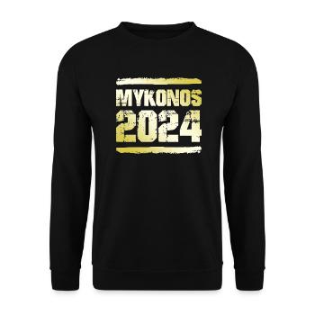 Mykonos 2024 Gold - Unisex Pullover - Schwarz - Vorne - Alina (178cm) & Michal (187cm)