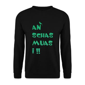An Schas muas i - Unisex Pullover - Schwarz - Vorne - Alina (178cm) & Michal (187cm)