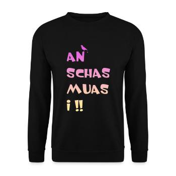 An Schas muas i - Unisex Pullover - Schwarz - Vorne - Alina (178cm) & Michal (187cm)