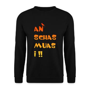An Schas muas i - Unisex Pullover - Schwarz - Vorne - Alina (178cm) & Michal (187cm)