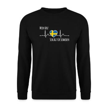 My heart beats for Sweden Scandinavia - Unisex Sweatshirt - black - Front - Alina (178cm) & Michal (187cm)