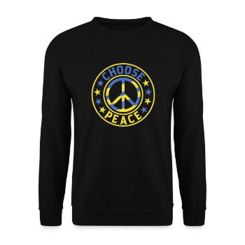 Choisissez Peace Save Ukraine Soutien du drapeau ukrainien - Sweat-shirt Unisexe - noir - Devant - Alina (178cm) & Michal (187cm)