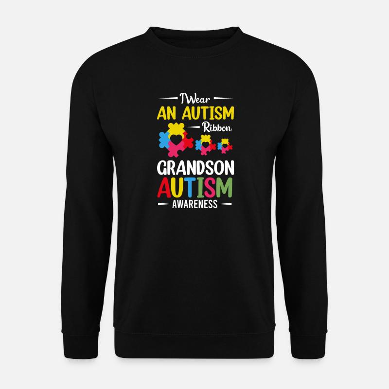 Ich trage ein Autismus-Band Enkel Autismus Bewusstsein - Unisex Pullover - Schwarz