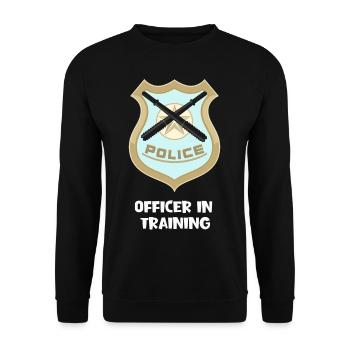 Polizeibeamter in Ausbildung Student Law Enforceme - Unisex Pullover - Schwarz - Vorne - Alina (178cm) & Michal (187cm)