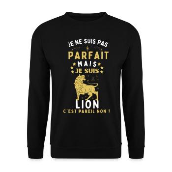 Astrologie lion homme humour - Sweat-shirt Unisexe - noir - Devant - Alina (178cm) & Michal (187cm)