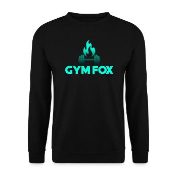 GYM FOX - Motivating Gym and Fitness Designs - Unisex Sweatshirt - black - Front - Alina (178cm) & Michal (187cm)