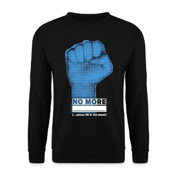 Geballte-Faust, Protestieren, Protest Spruch - Unisex Pullover - Schwarz - Vorne - Alina (178cm) & Michal (187cm)