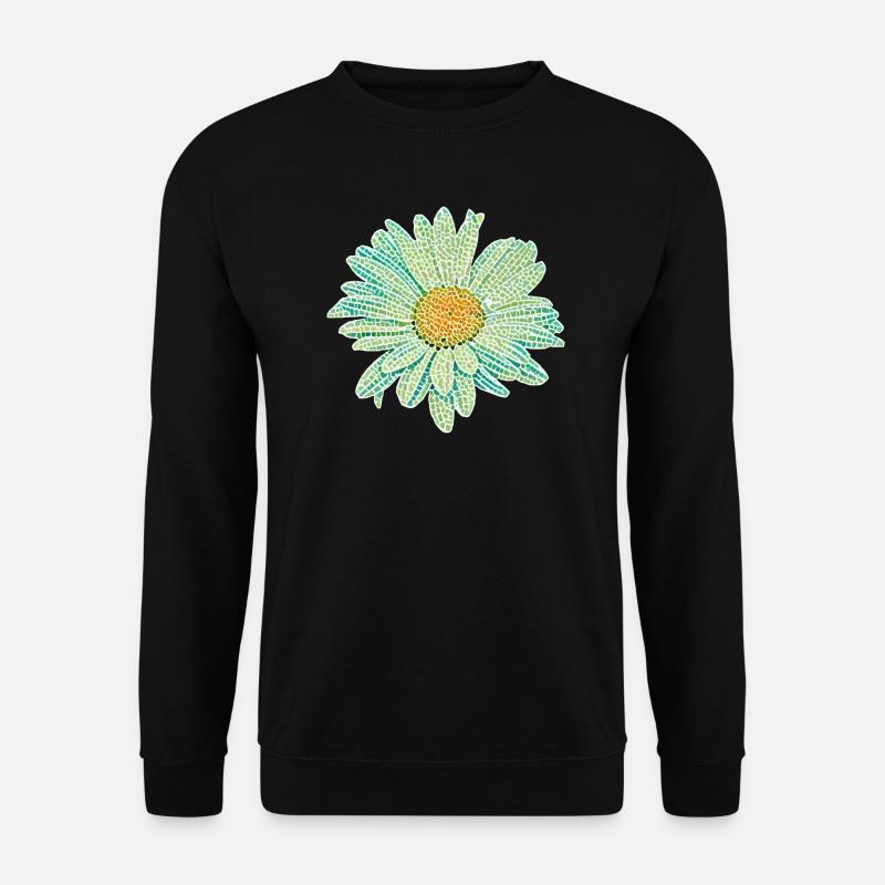Gänseblume Mosaik Illustration - Unisex Pullover - Schwarz