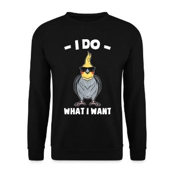 Cockatiel Gifts | Pets Birds Animals - Unisex Sweatshirt - black - Front - Alina (178cm) & Michal (187cm)