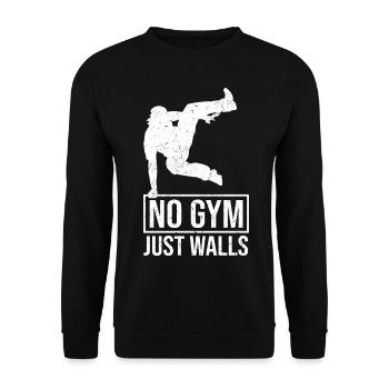 Parkour Geschenke | Parkour Sport Parkur Geschenke - Unisex Pullover - Schwarz - Vorne - Alina (178cm) & Michal (187cm)