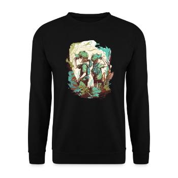 The little explorers - Unisex Sweatshirt - black - Front - Alina (178cm) & Michal (187cm)