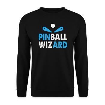 Pinball machine white blue Pinball Wizard Flipper - Unisex Sweatshirt - black - Front - Alina (178cm) & Michal (187cm)