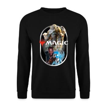 Magic: The Gathering Ajani And Teferi Blue Magic - Unisex Sweatshirt - black - Front - Alina (178cm) & Michal (187cm)