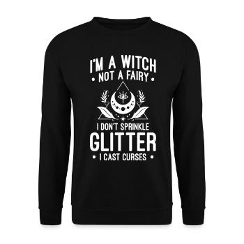 Hexen Sprüche | Hexerei Hexe Esoterik Geschenkidee - Unisex Pullover - Schwarz - Vorne - Alina (178cm) & Michal (187cm)