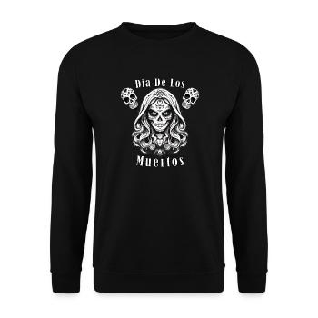 Santa Muerte & Maracas: Dia de los Muertos - Sweat-shirt Unisexe - noir - Devant - Alina (178cm) & Michal (187cm)