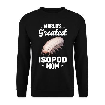 Isopoden Geschenk | Kellerasseln Asseln Mauerassel - Unisex Pullover - Schwarz - Vorne - Alina (178cm) & Michal (187cm)