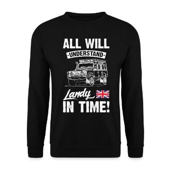 All Will Understand Landy In Time - Unisex Sweatshirt - black - Front - Alina (178cm) & Michal (187cm)
