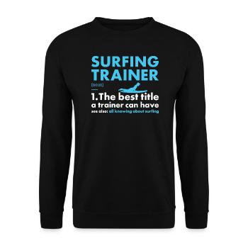 Sport Trainer Surfing - Unisex Pullover - Schwarz - Vorne - Alina (178cm) & Michal (187cm)
