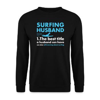 Sport Husband Surfing - Unisex Sweatshirt - black - Front - Alina (178cm) & Michal (187cm)