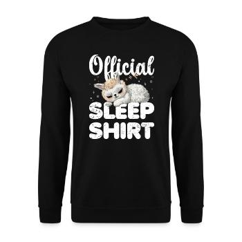 Alpaca Llama Official Sleep Shirt Lazy Relax - Unisex Sweatshirt - black - Front - Alina (178cm) & Michal (187cm)