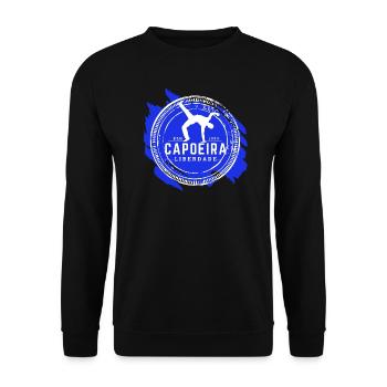 Au de frente - Blanc & Bleu - Sweat-shirt Unisexe - noir - Devant - Alina (178cm) & Michal (187cm)