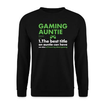 Gamer Auntie Définition Jeux - Sweat-shirt Unisexe - noir - Devant - Alina (178cm) & Michal (187cm)
