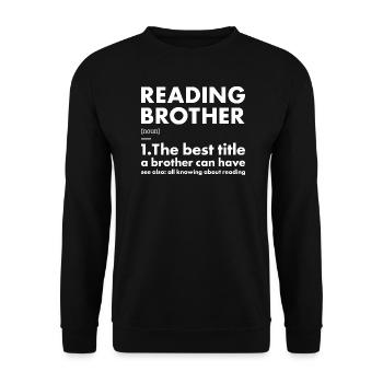 Reader Brother Definition Reading - Unisex Sweatshirt - black - Front - Alina (178cm) & Michal (187cm)