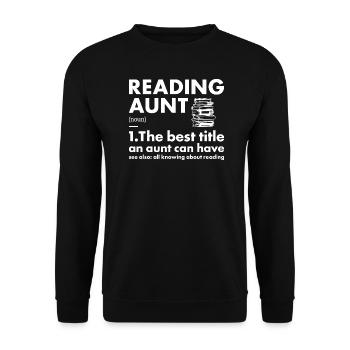 Reader Aunt Definition Reading - Unisex Sweatshirt - black - Front - Alina (178cm) & Michal (187cm)