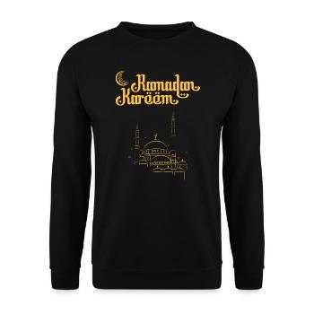 Ramadan Kareem Golden Mosque - Unisex Sweatshirt - black - Front - Alina (178cm) & Michal (187cm)