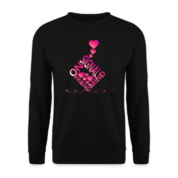 Liebe - Unisex Pullover - Schwarz - Vorne - Alina (178cm) & Michal (187cm)