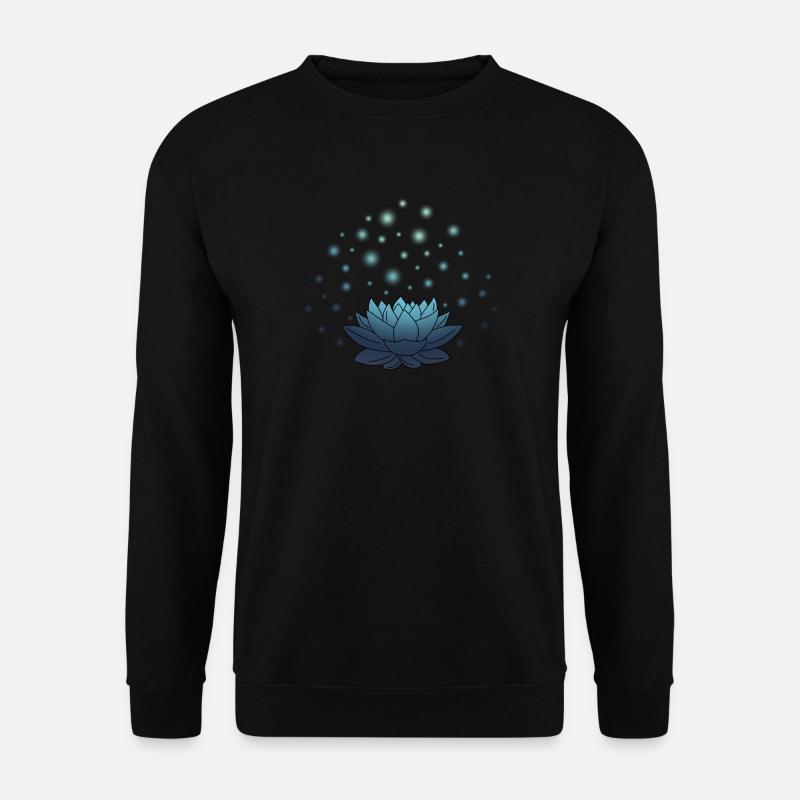 Lotuszauber (Blau) - Unisex Pullover - Schwarz
