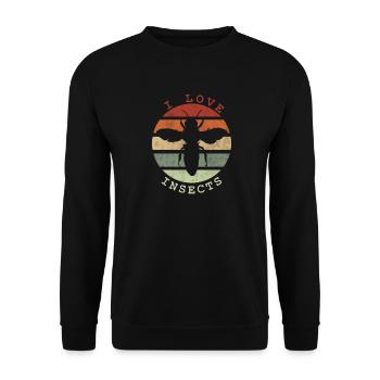 I Love Insects - Bee - Unisex Pullover - Schwarz - Vorne - Alina (178cm) & Michal (187cm)