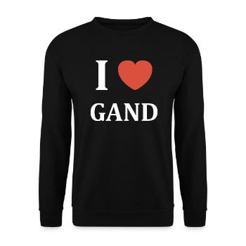 i love Gand - Sweat-shirt Unisexe - noir - Devant - Alina (178cm) & Michal (187cm)