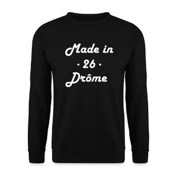 Made in Drôme - Sweat-shirt Unisexe - noir - Devant - Alina (178cm) & Michal (187cm)