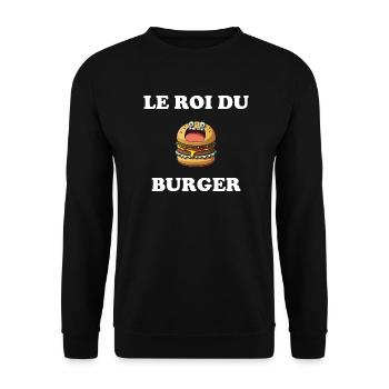 Le roi du burger - Sweat-shirt Unisexe - noir - Devant - Alina (178cm) & Michal (187cm)