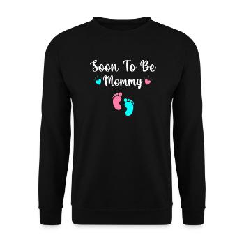 Bald Mama werden - Unisex Pullover - Schwarz - Vorne - Alina (178cm) & Michal (187cm)