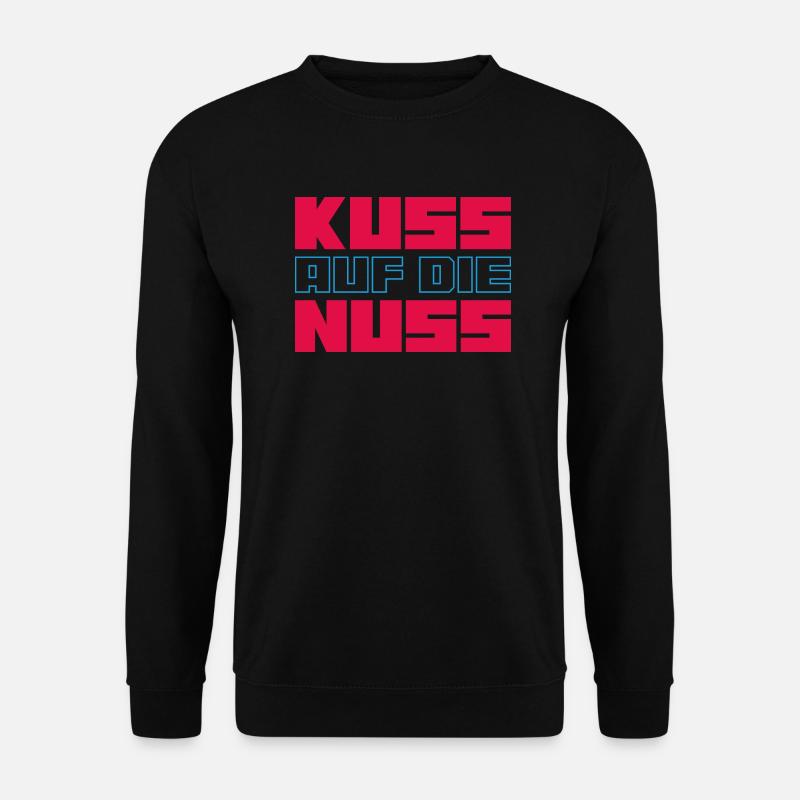 Kuss auf die Nuss - Unisex Pullover - Schwarz