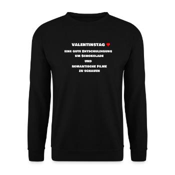 Valentine's Day / Chocolate / Romantic Movies - Unisex Sweatshirt - black - Front - Alina (178cm) & Michal (187cm)