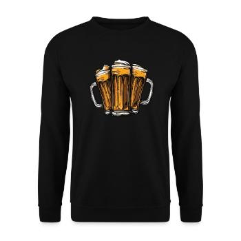 Beer Team Beer Glasses - Unisex Sweatshirt - black - Front - Alina (178cm) & Michal (187cm)