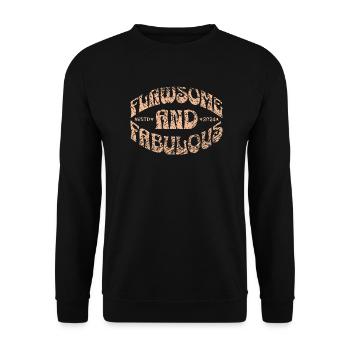 flawsome and fabulous in gelb - Unisex Pullover - Schwarz - Vorne - Alina (178cm) & Michal (187cm)